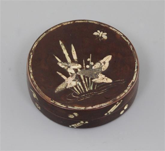 A Ryuku Islands lacquer circular box, late 17th/early 18th century, d. 7cm